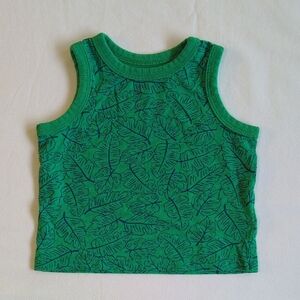 joe fresh tropical palm summer tank top green cotton 6-12 months baby boys